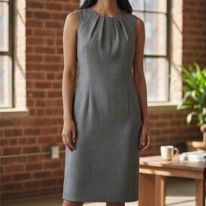 Calvin Klein Black & White Plaid Sheath Dress – Size 10, Elegant Workwear